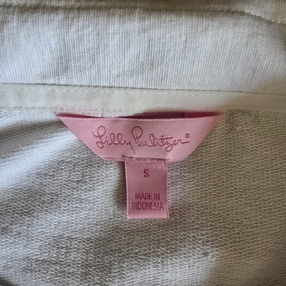 Lily Pulitzer Brigantine White Gold Glitter Stripe Pineapple Jacket size small - Picture 14 of 16